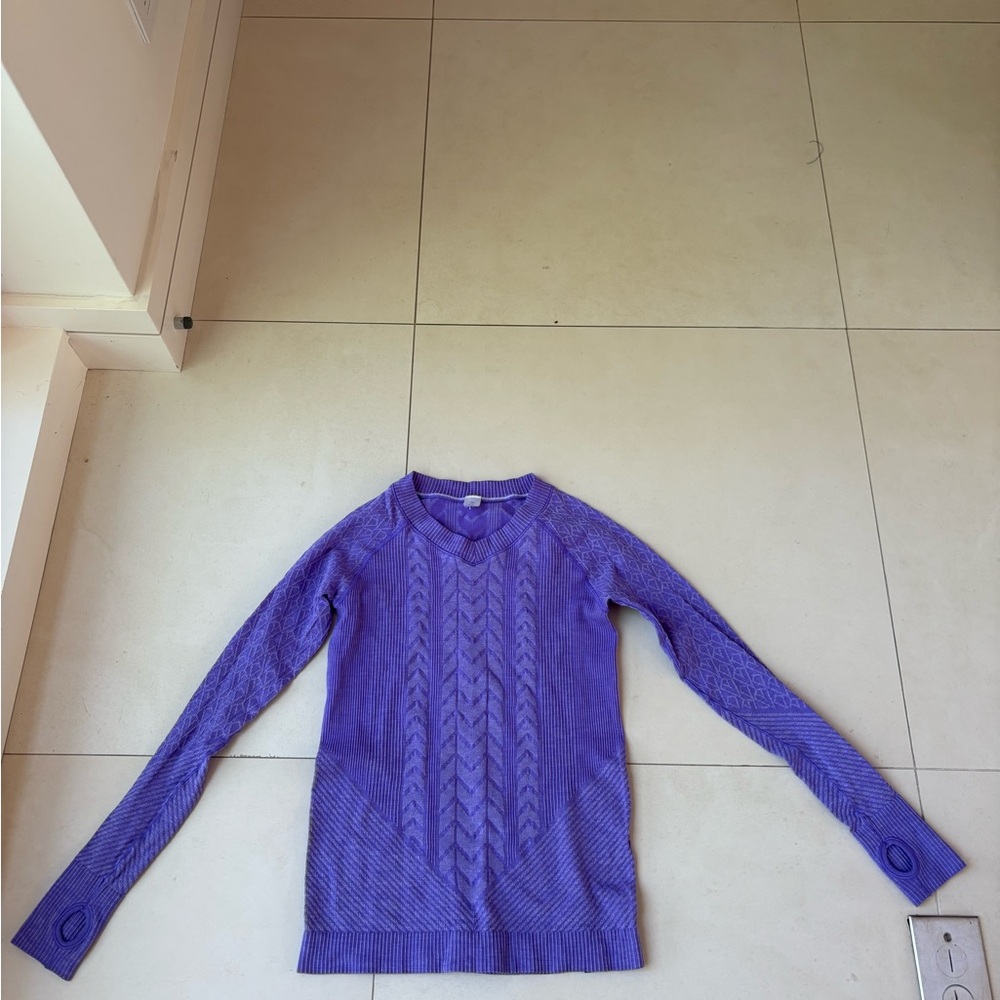 Ivivva Lavender Knit-Pattern Top